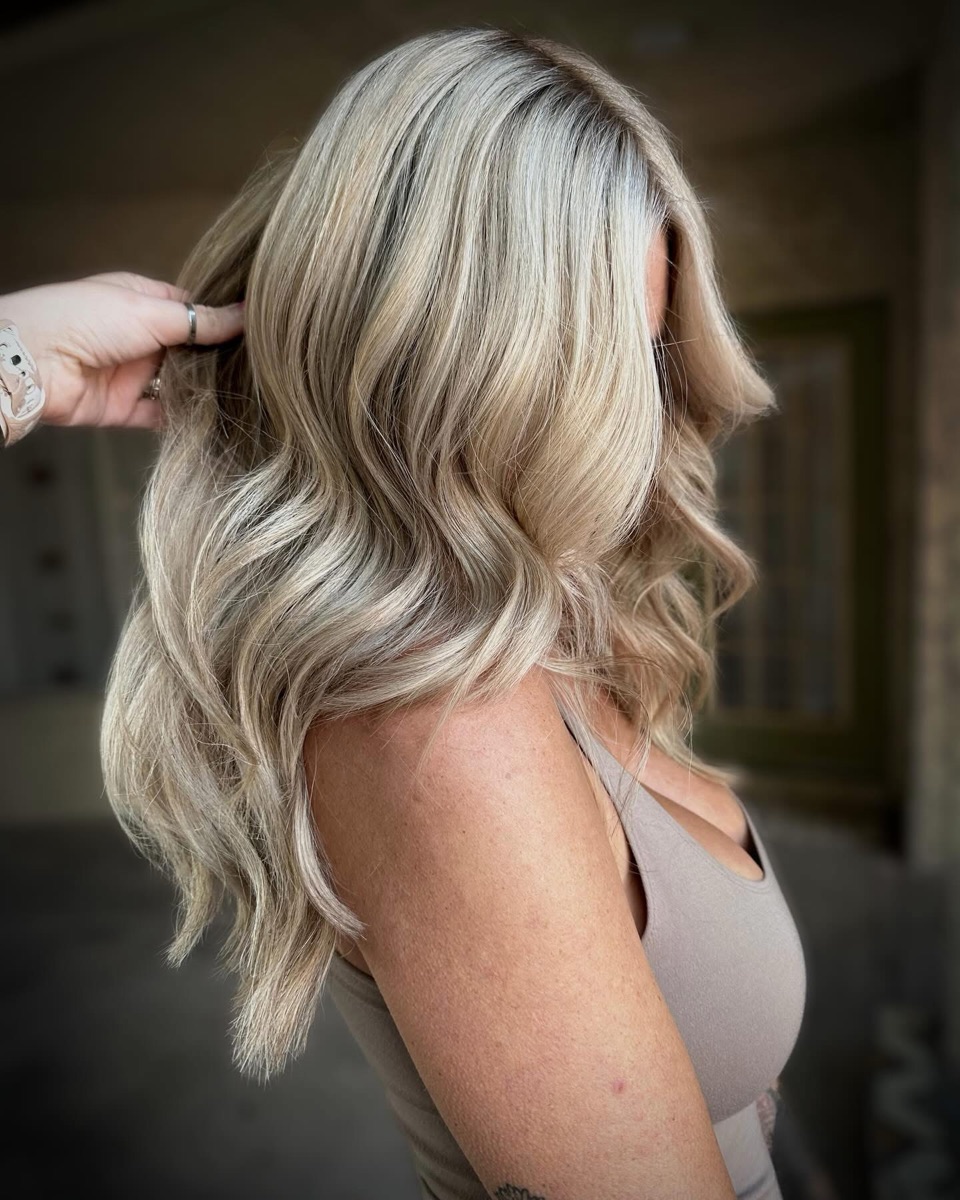 Creamy blonde with a lived-in root